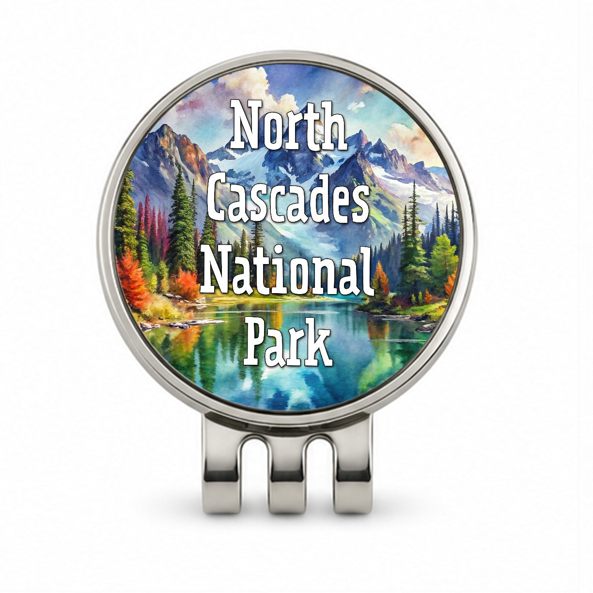 North Cascades National Park Washington Golf Hat Clip with Ball Marker