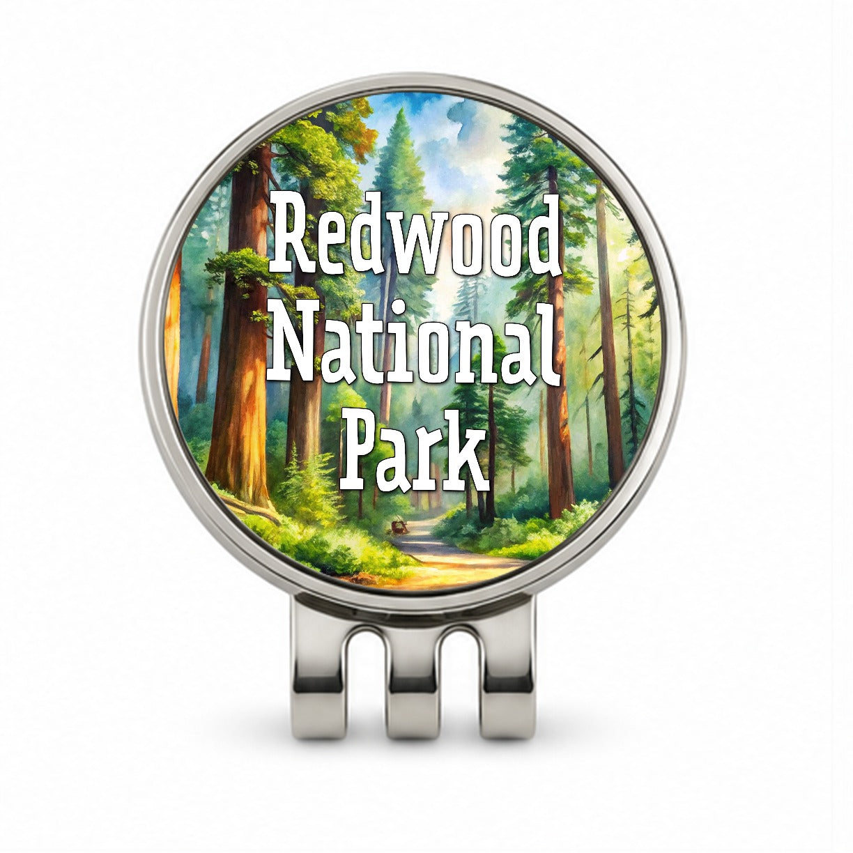 Redwood National Park California Golf Hat Clip with Ball Marker