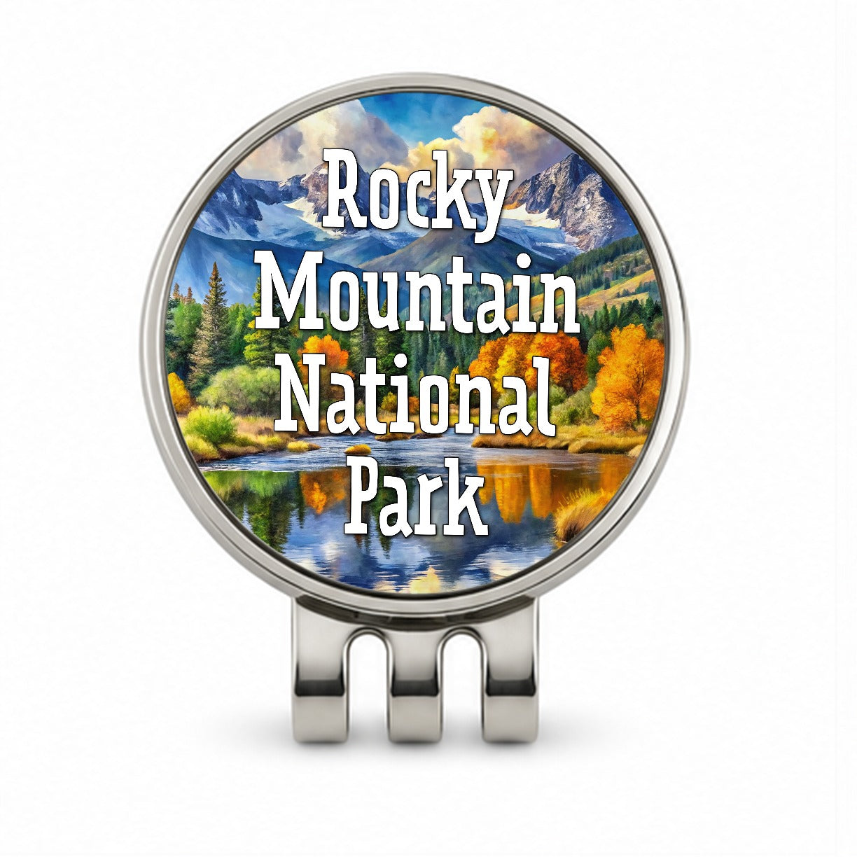 Rocky Mountain National Park Colorado Golf Hat Clip with Ball Marker