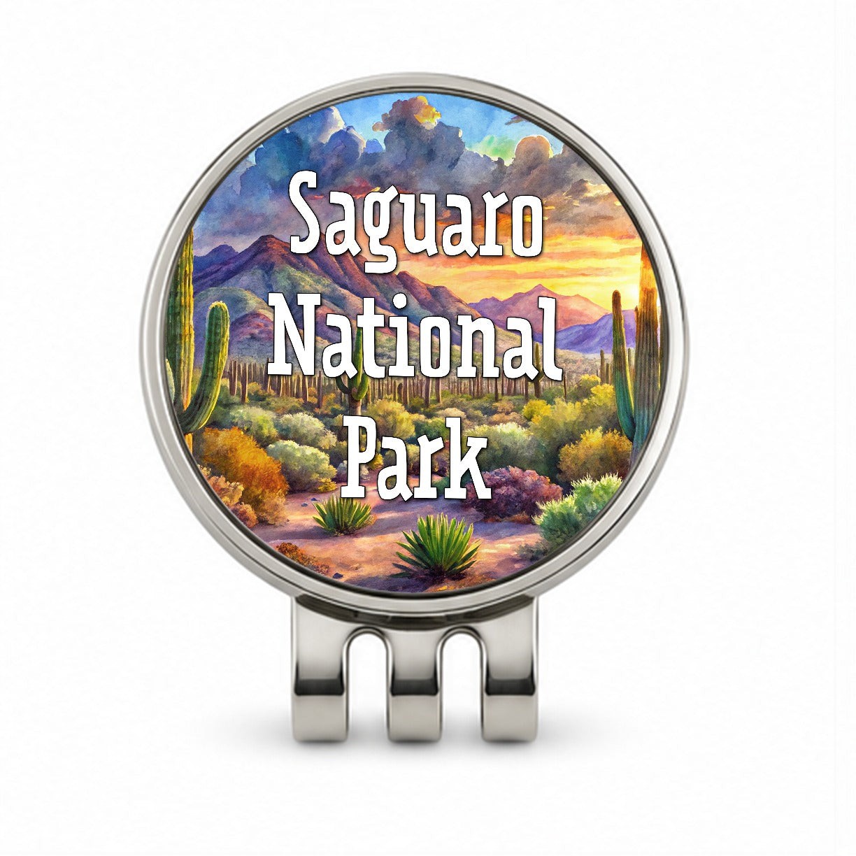 Saguaro National Park Arizona Golf Hat Clip with Ball Marker