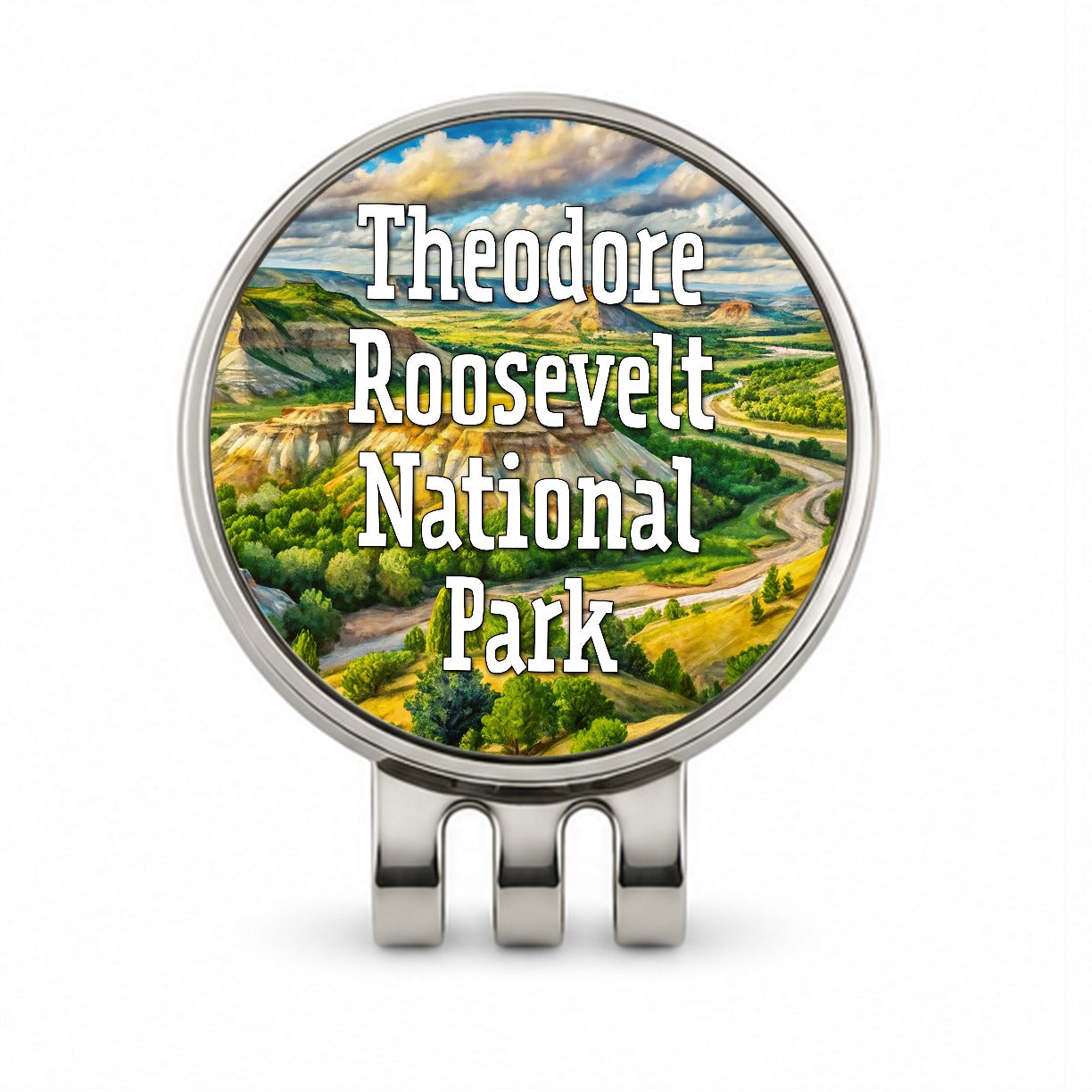 Theodore Roosevelt National Park North Dakota Golf Hat Clip with Ball Marker