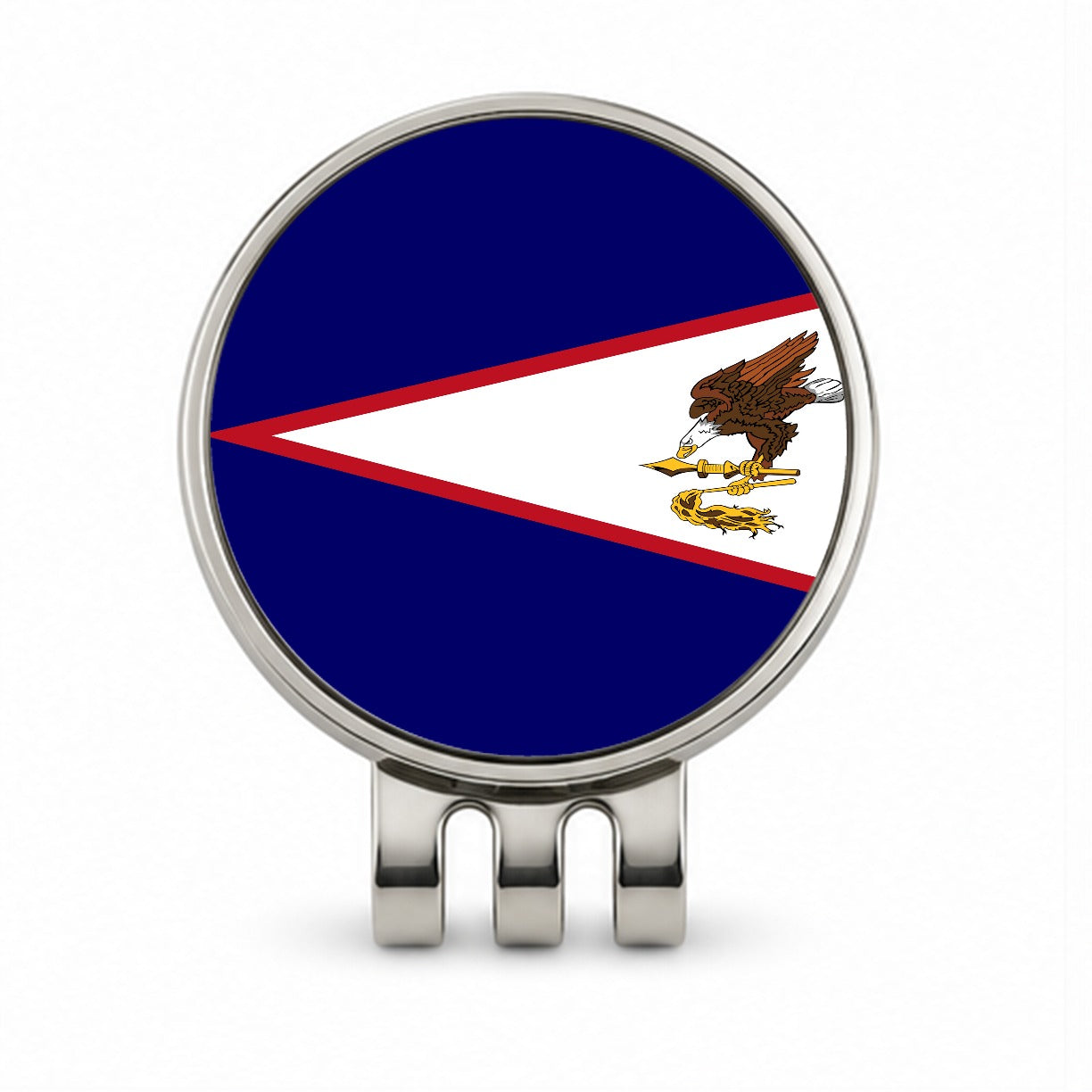 American Samoa Country Flag Golf Hat Clip with Ball Marker