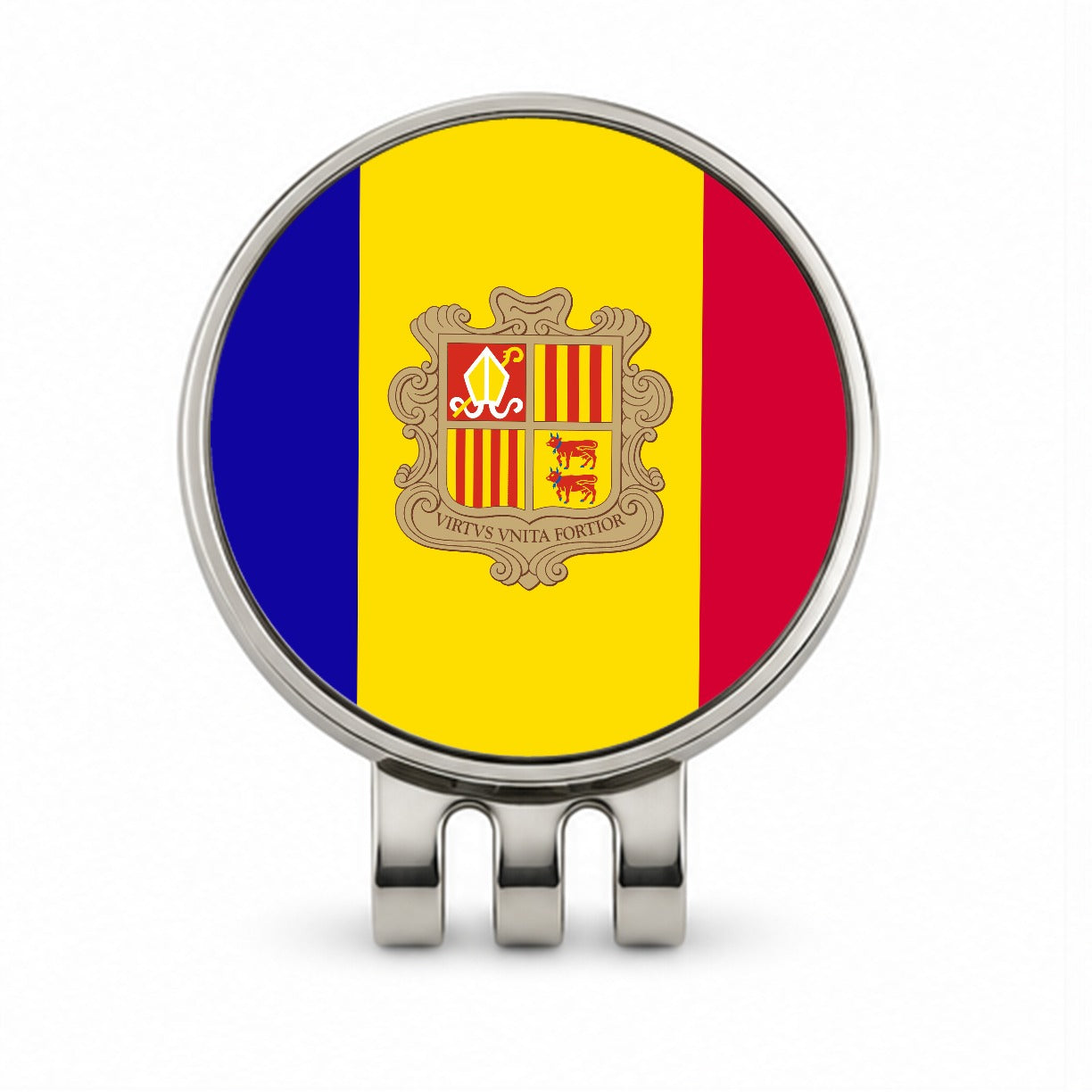 Andorra Country Flag Golf Hat Clip with Ball Marker