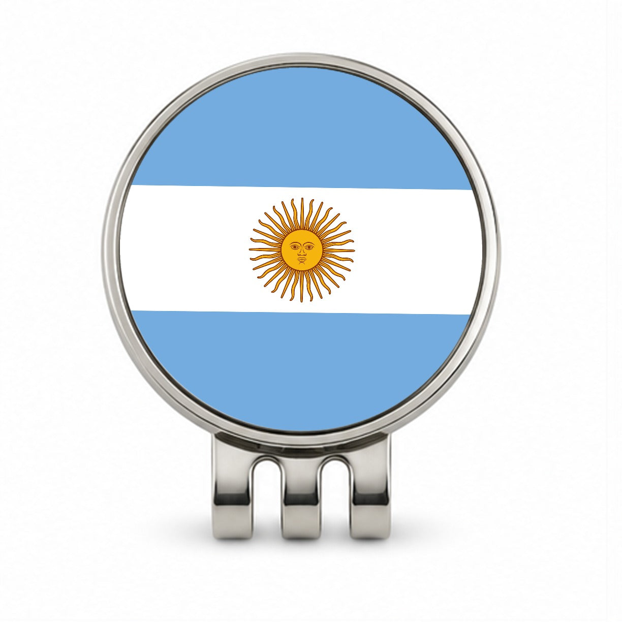 Argentina Country Flag Golf Hat Clip with Ball Marker