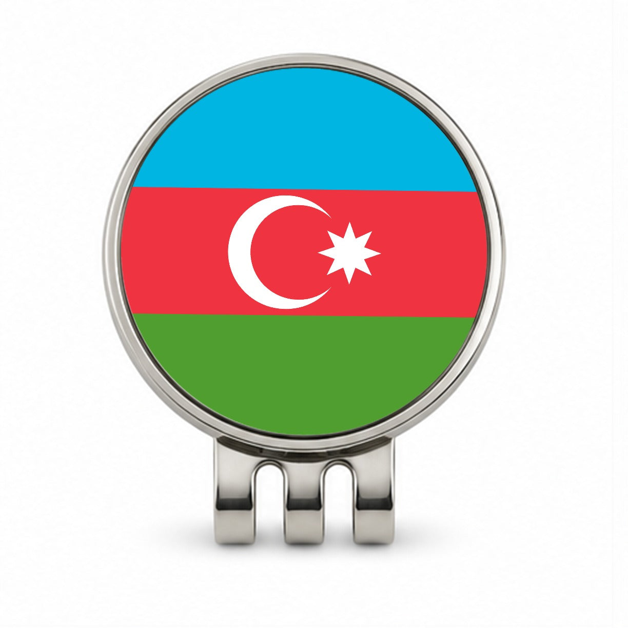 Azerbaijan Country Flag Golf Hat Clip with Ball Marker