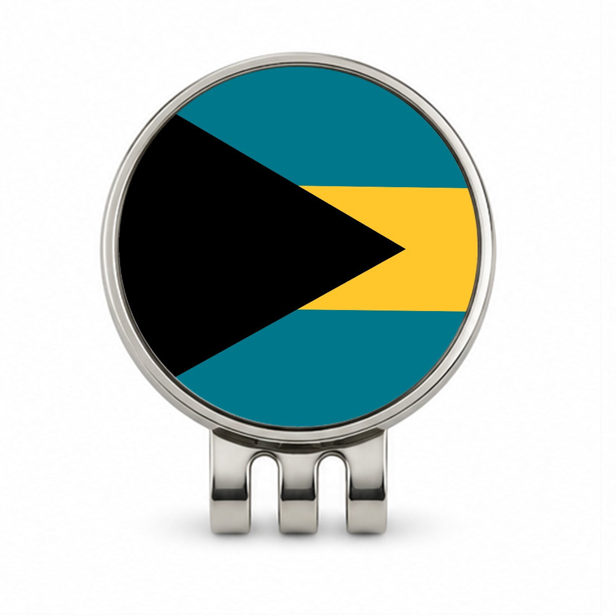 Bahamas Country Flag Golf Hat Clip with Ball Marker