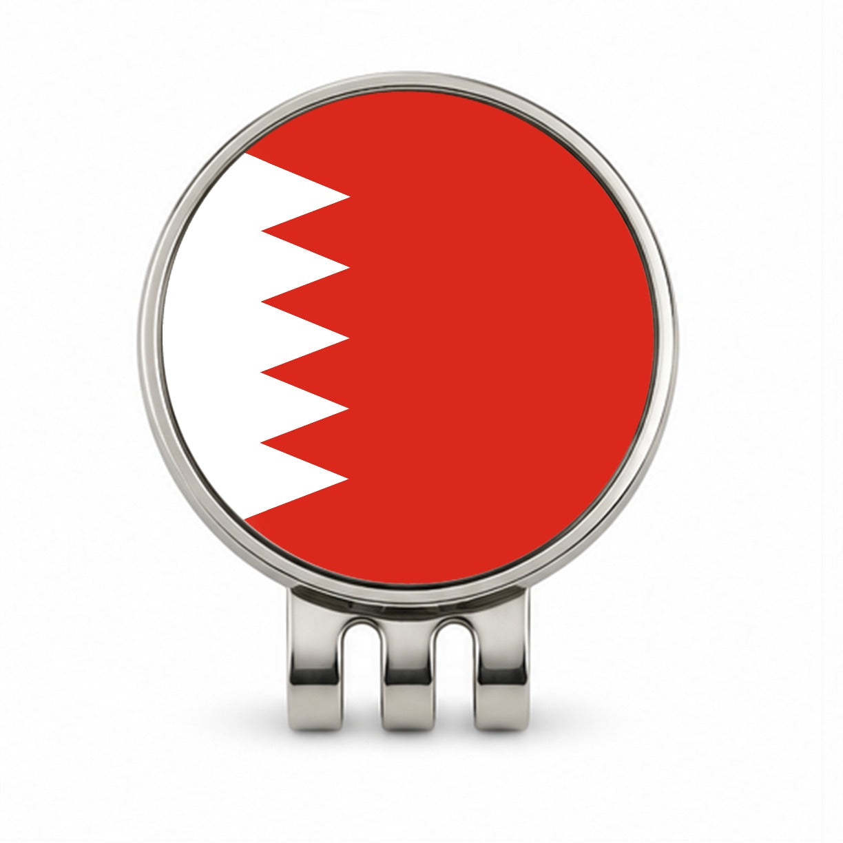 Bahrain Country Flag Golf Hat Clip with Ball Marker