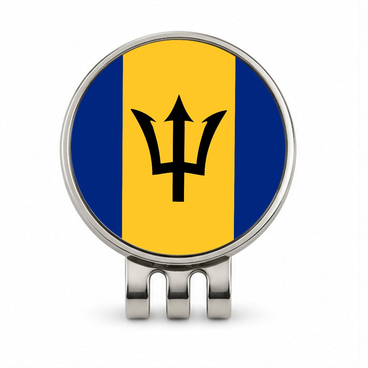 Barbados Country Flag Golf Hat Clip with Ball Marker