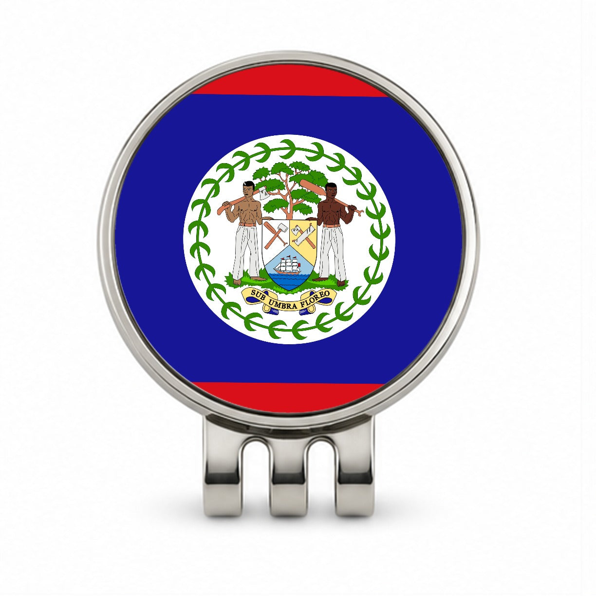 Belize Country Flag Golf Hat Clip with Ball Marker
