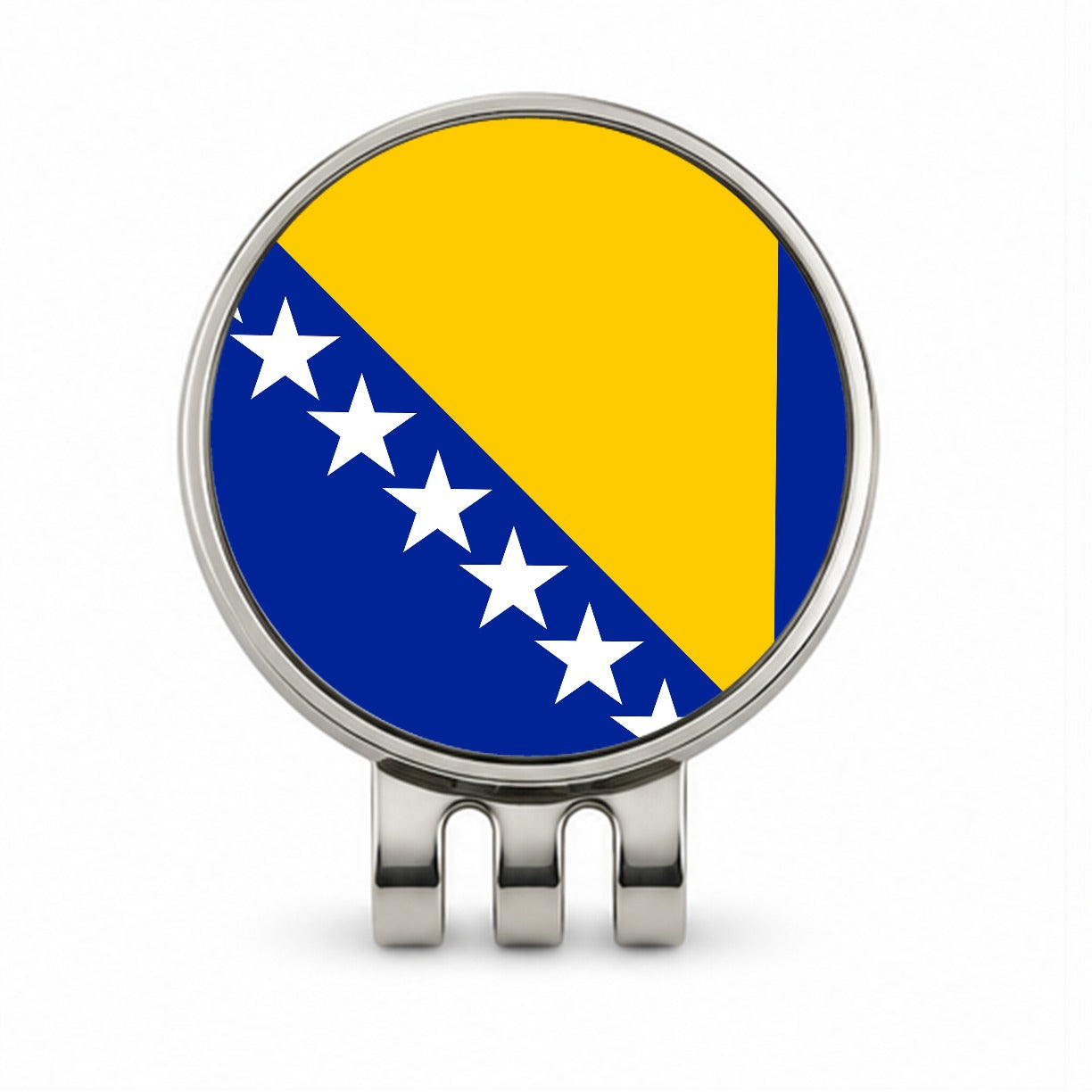 Bosnia and Herzegovina Country Flag Golf Hat Clip with Ball Marker