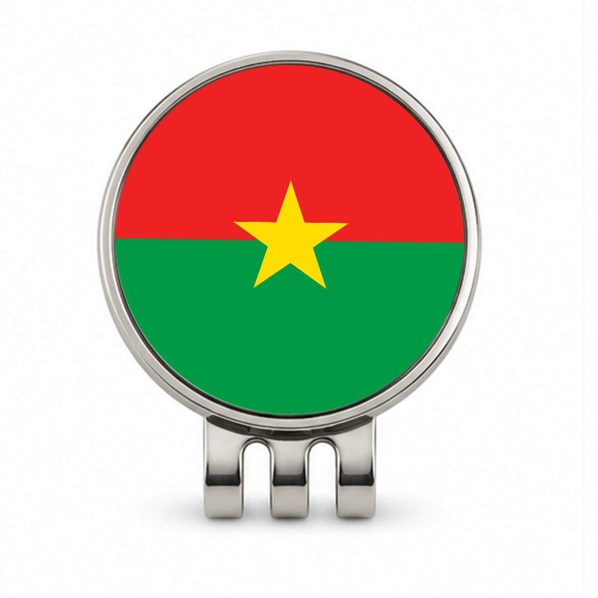Burkina Faso Country Flag Golf Hat Clip with Ball Marker