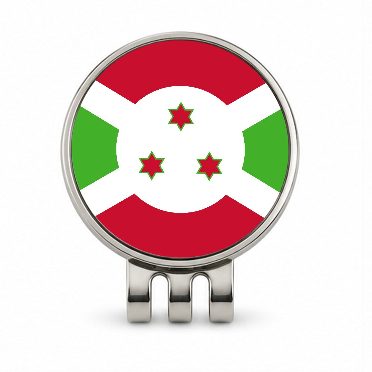 Burundi Country Flag Golf Hat Clip with Ball Marker