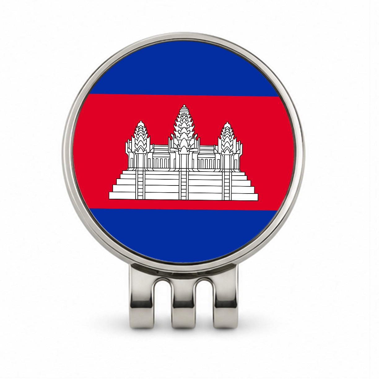 Cambodia Country Flag Golf Hat Clip with Ball Marker