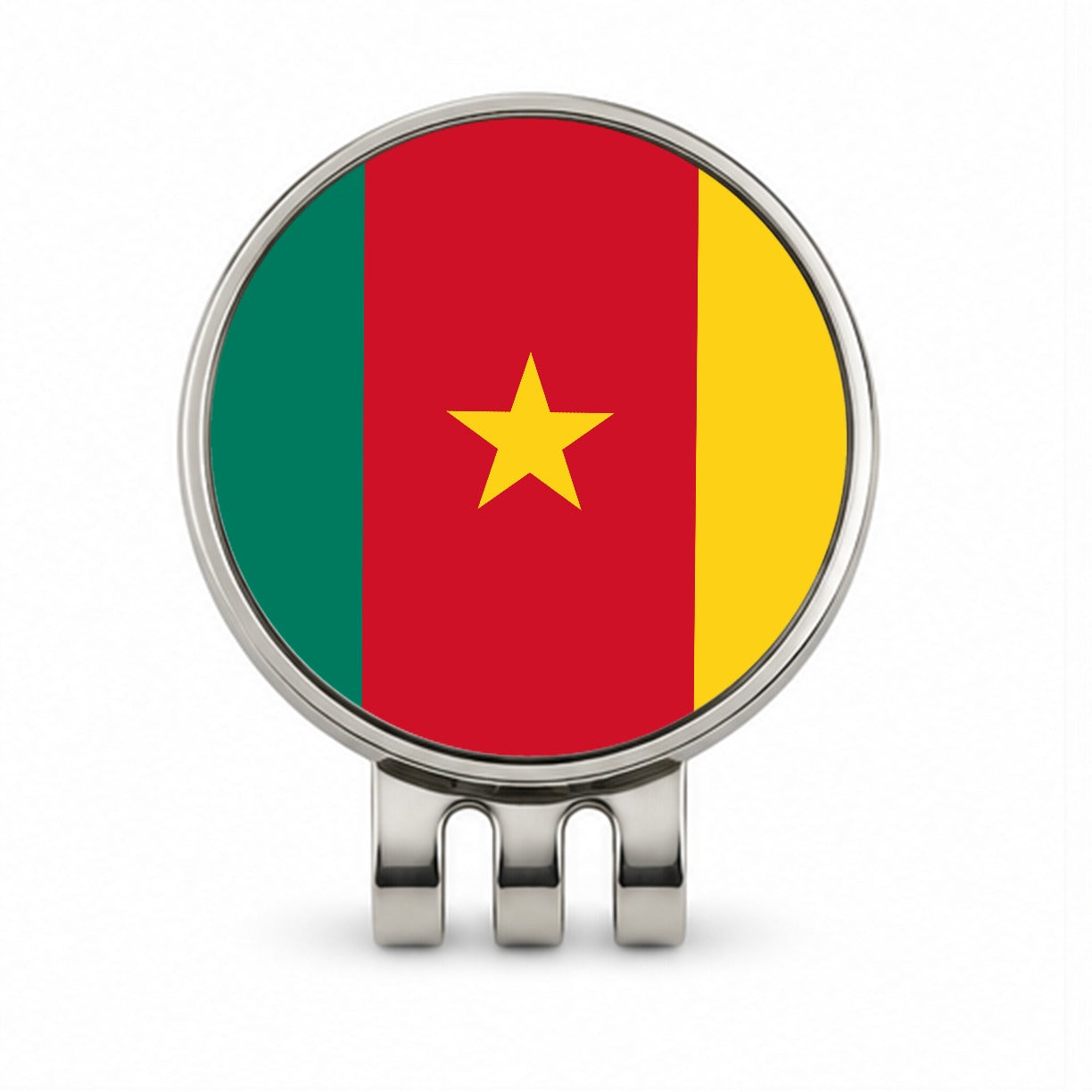 Cameroon Country Flag Golf Hat Clip with Ball Marker