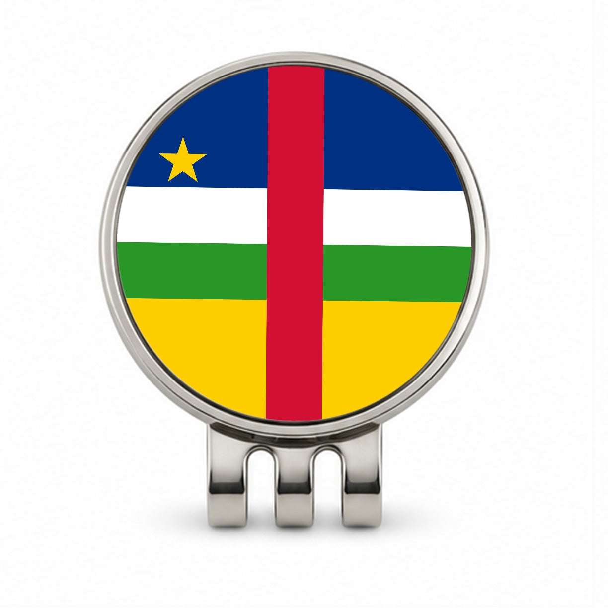 Central African Republic Country Flag Golf Hat Clip with Ball Marker