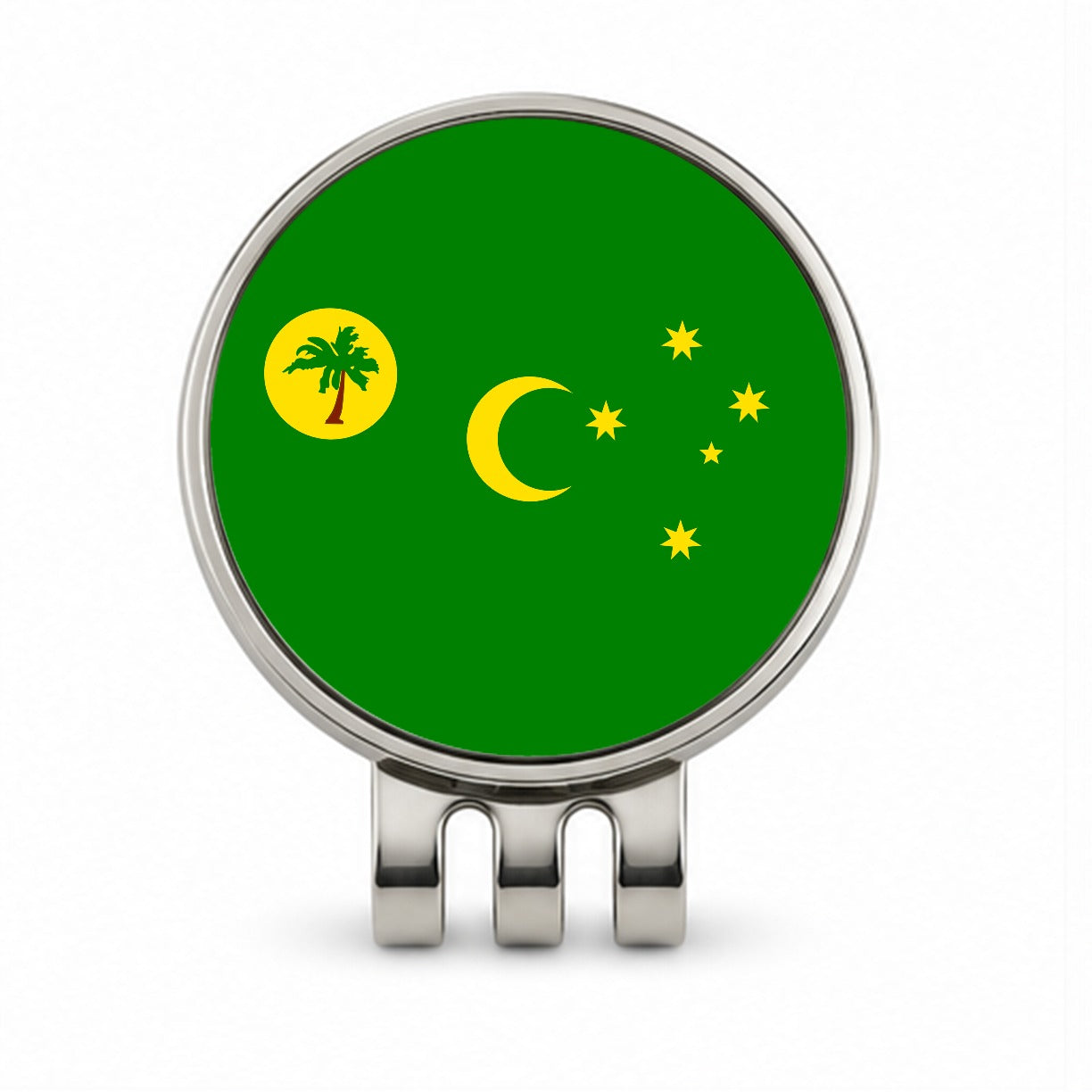Cocos (Keeling) Islands Country Flag Golf Hat Clip with Ball Marker