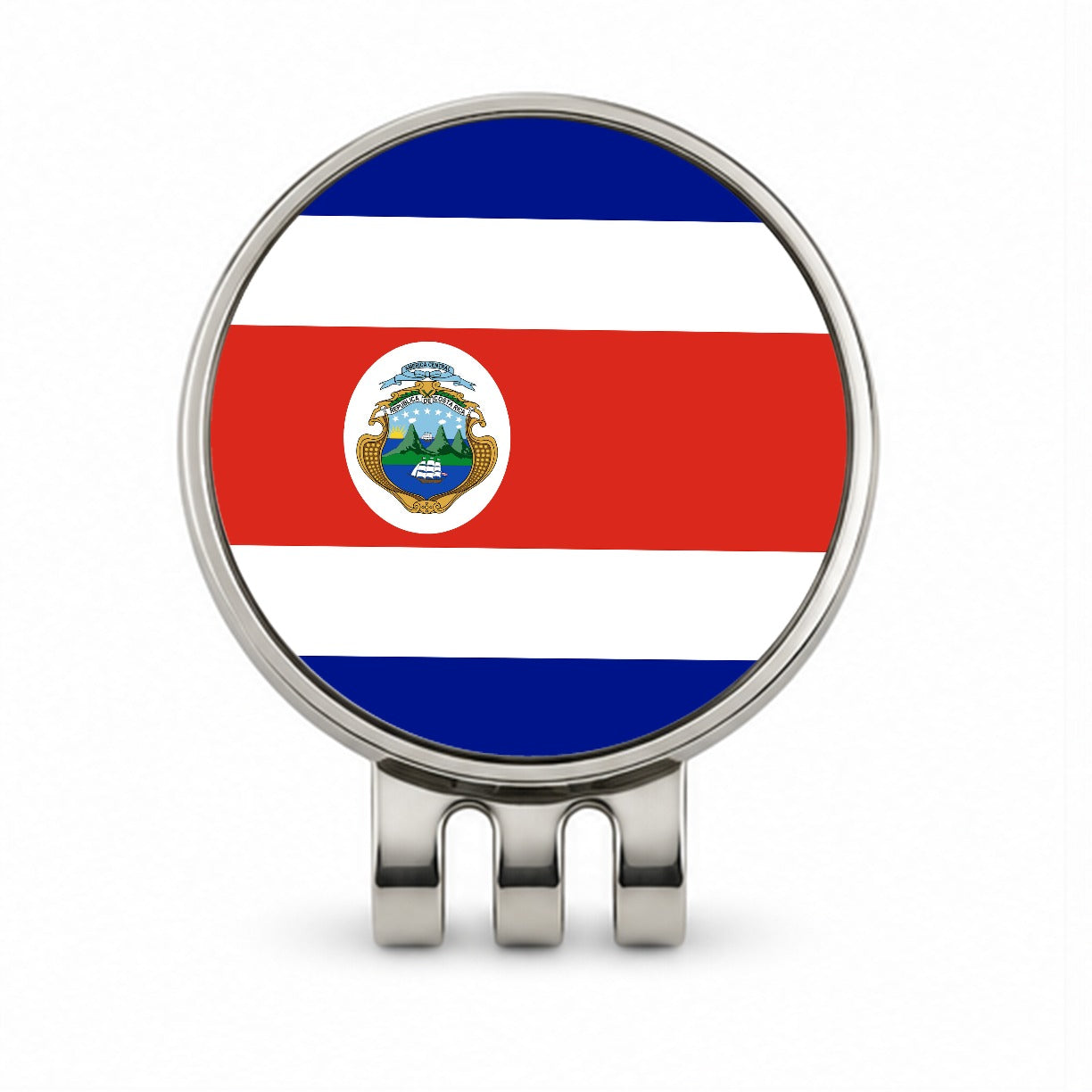 Costa Rica Country Flag Golf Hat Clip with Ball Marker