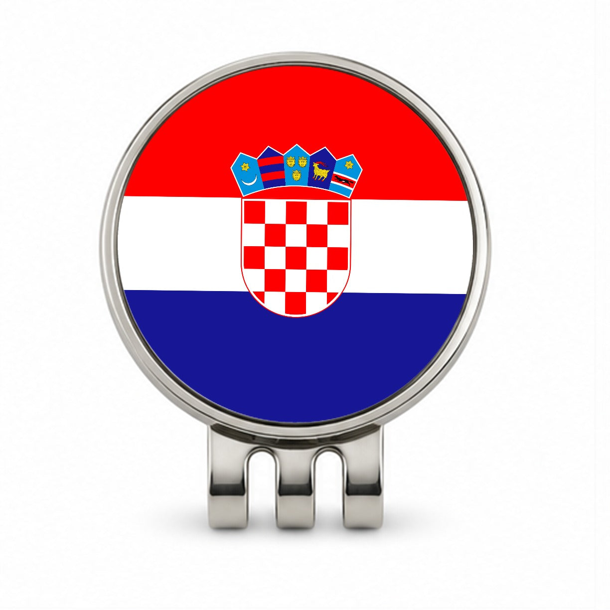 Croatia Country Flag Golf Hat Clip with Ball Marker