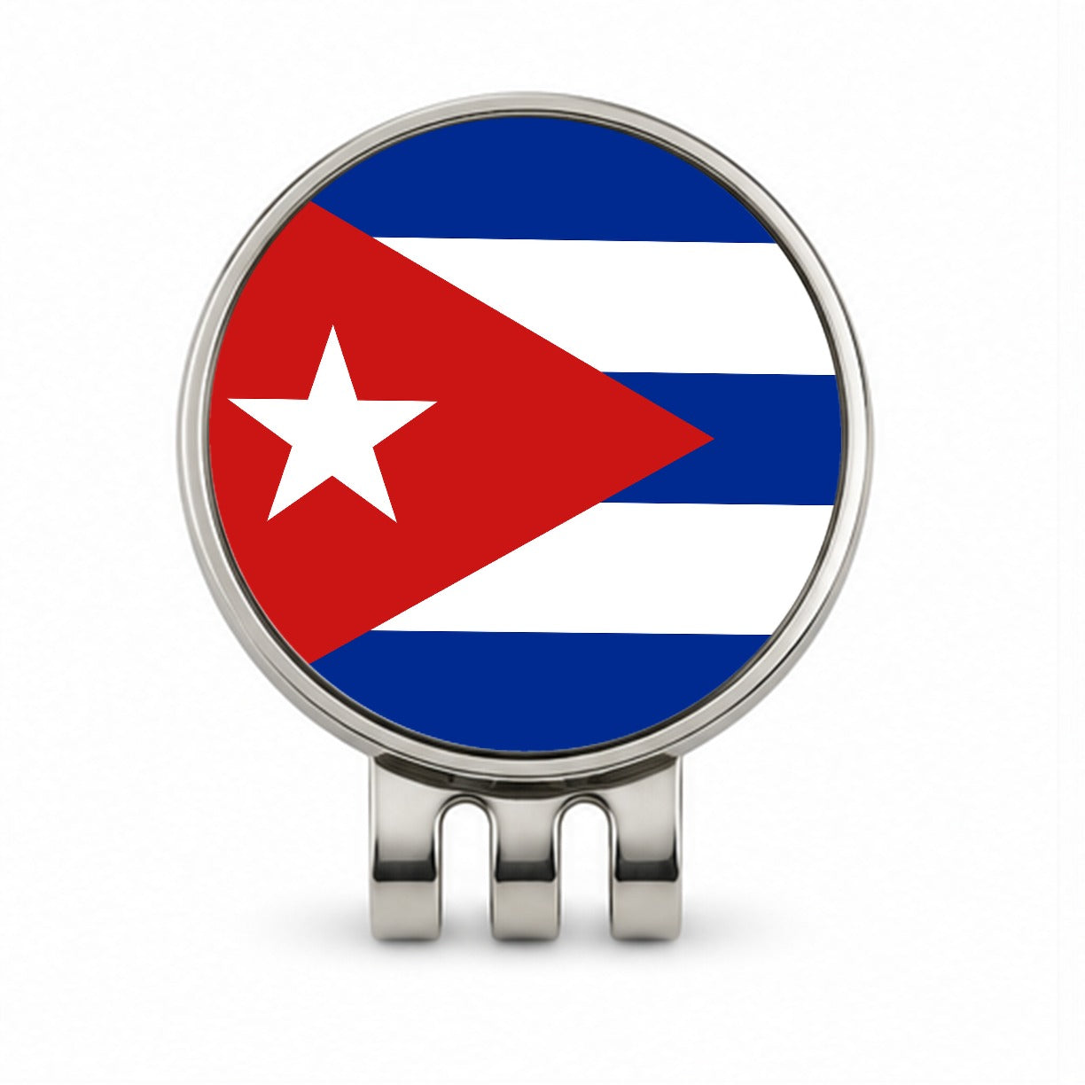 Cuba Country Flag Golf Hat Clip with Ball Marker