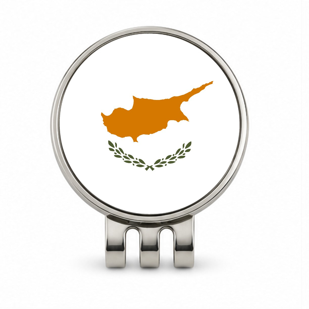 Cyprus Country Flag Golf Hat Clip with Ball Marker