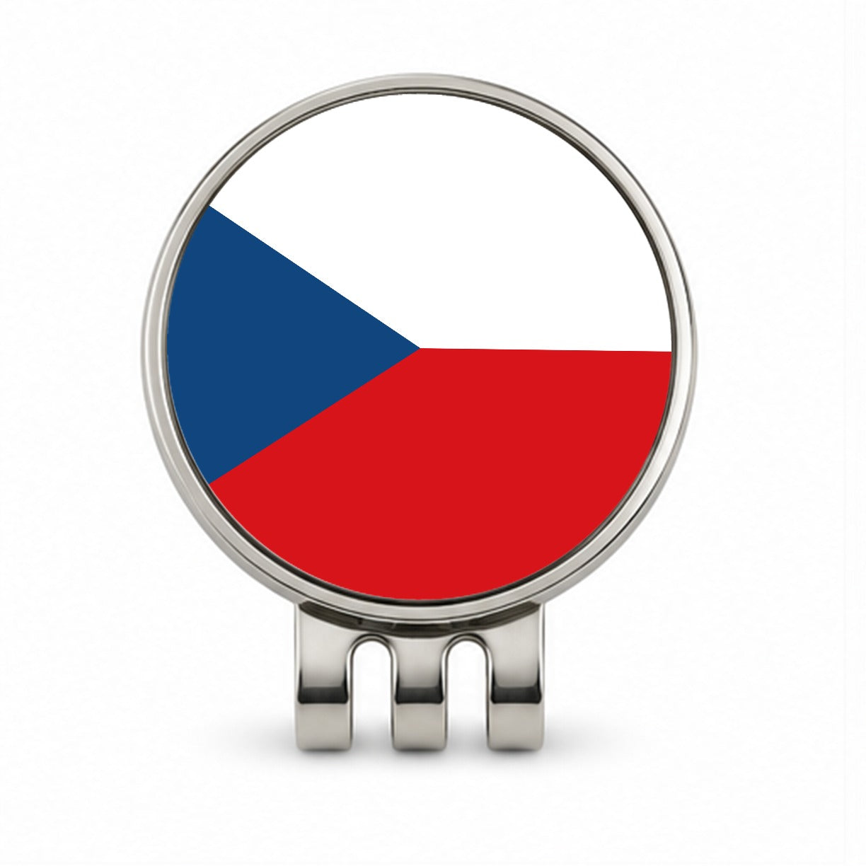 Czechia Country Flag Golf Hat Clip with Ball Marker