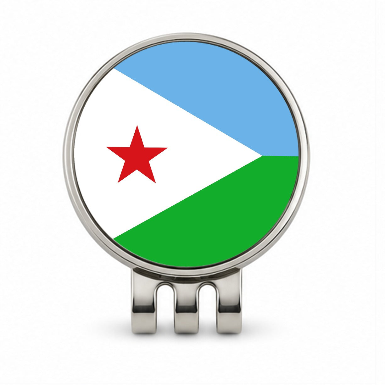 Djibouti Country Flag Golf Hat Clip with Ball Marker