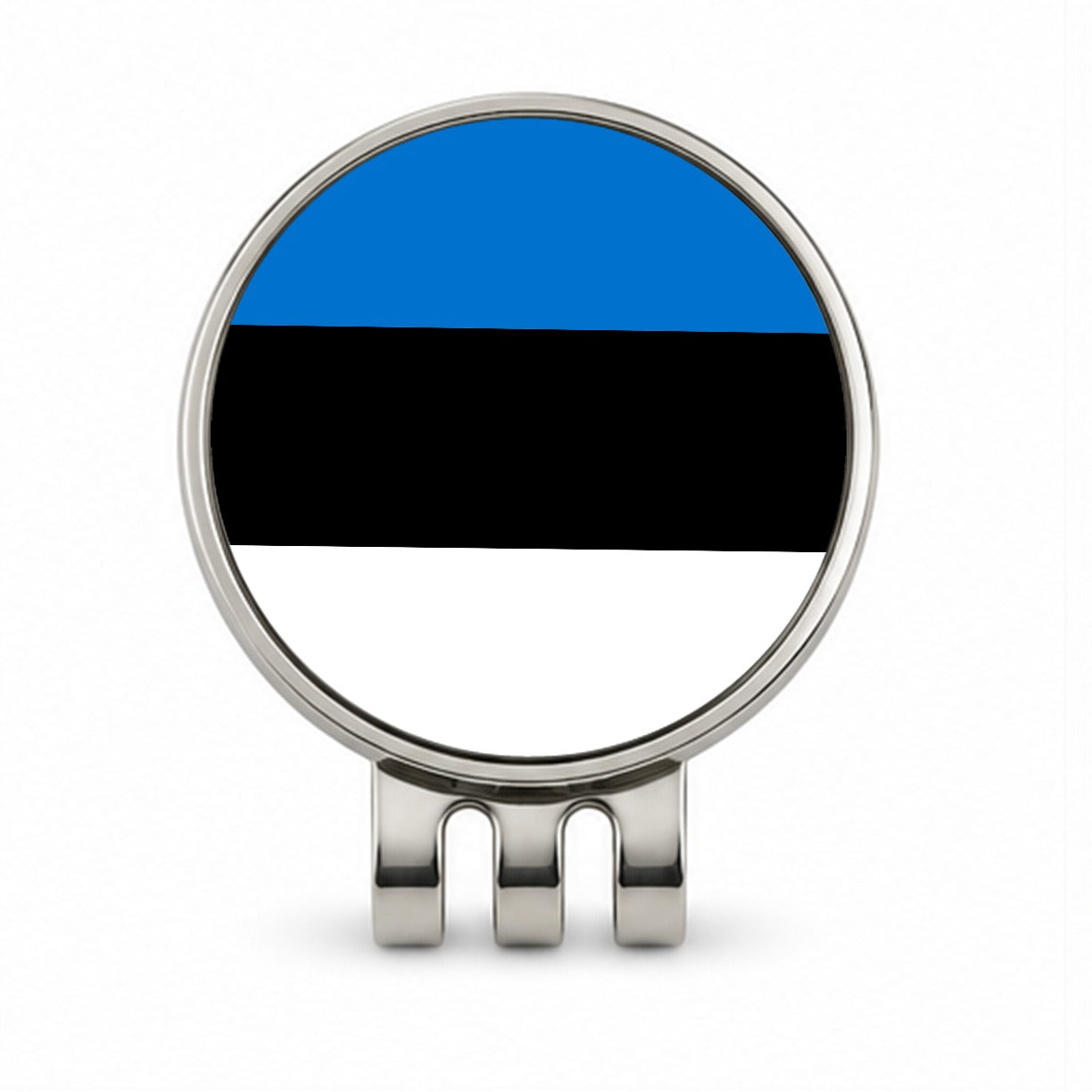 Estonia Country Flag Golf Hat Clip with Ball Marker
