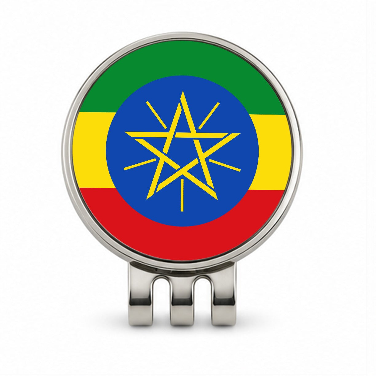 Ethiopia Country Flag Golf Hat Clip with Ball Marker
