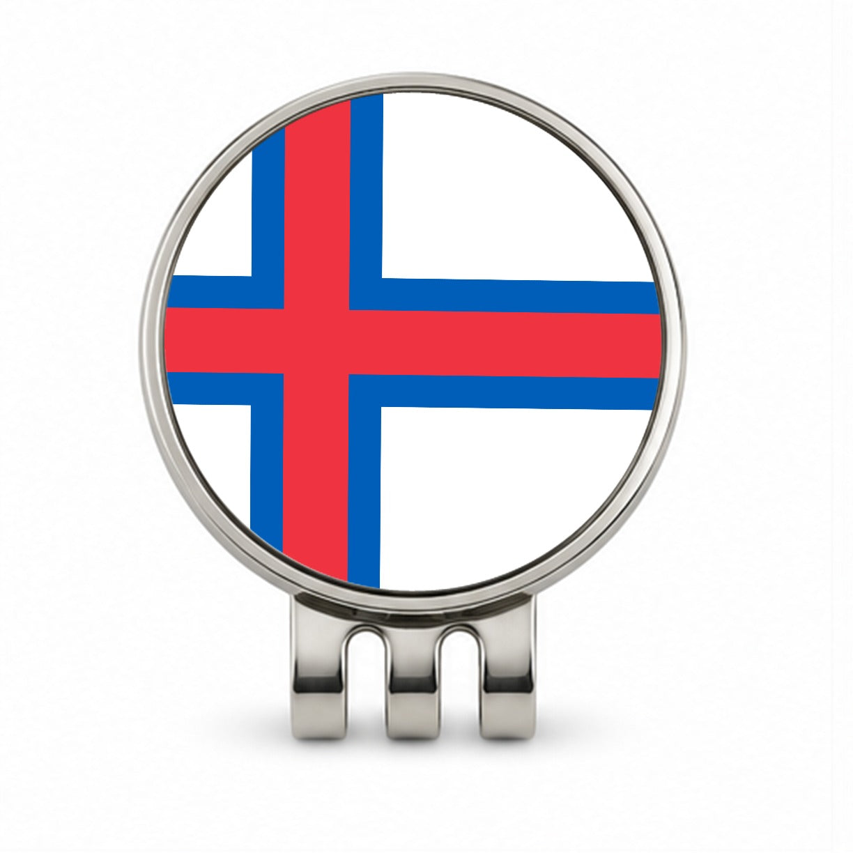 Faroe Islands Country Flag Golf Hat Clip with Ball Marker