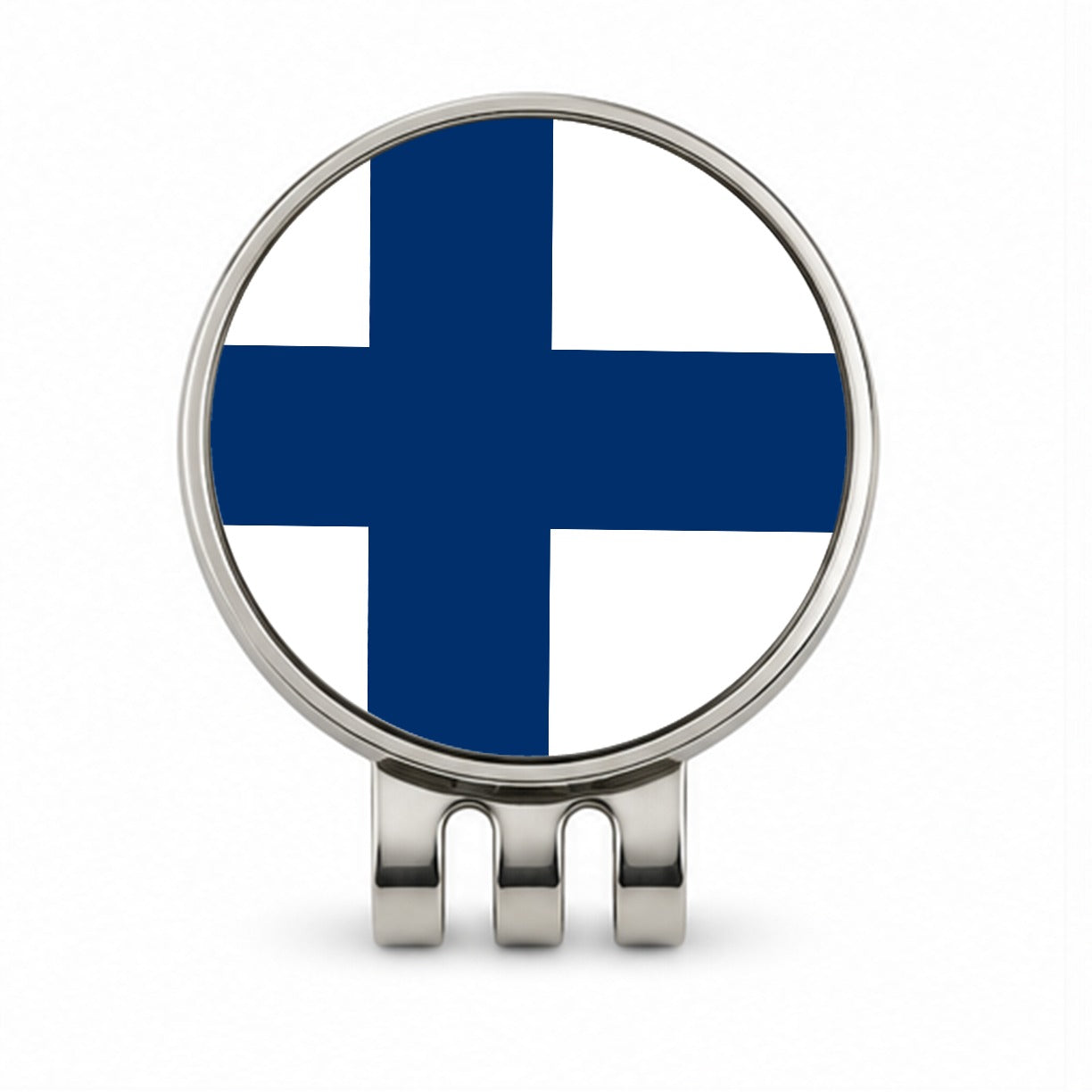 Finland Country Flag Golf Hat Clip with Ball Marker