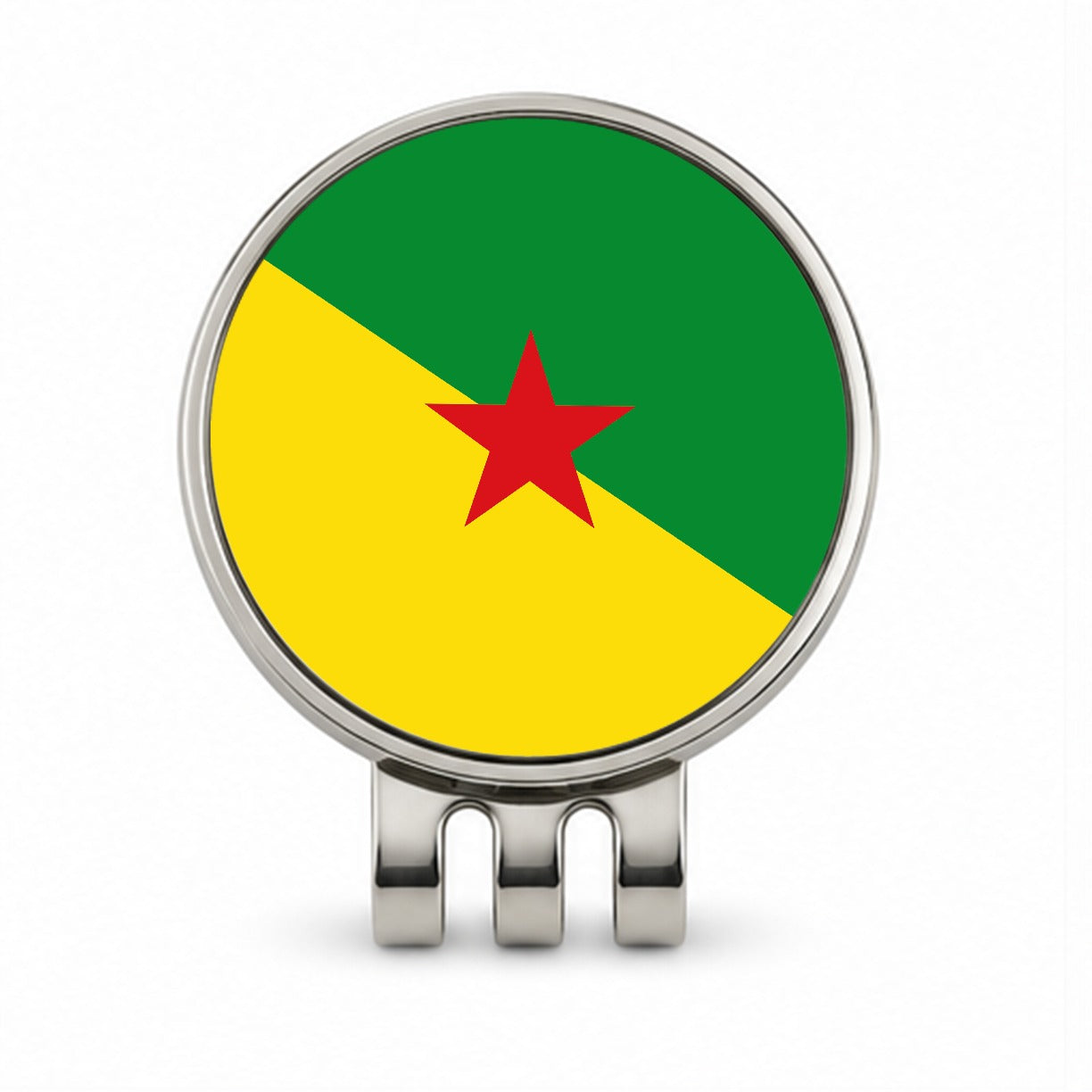 French Guiana Country Flag Golf Hat Clip with Ball Marker
