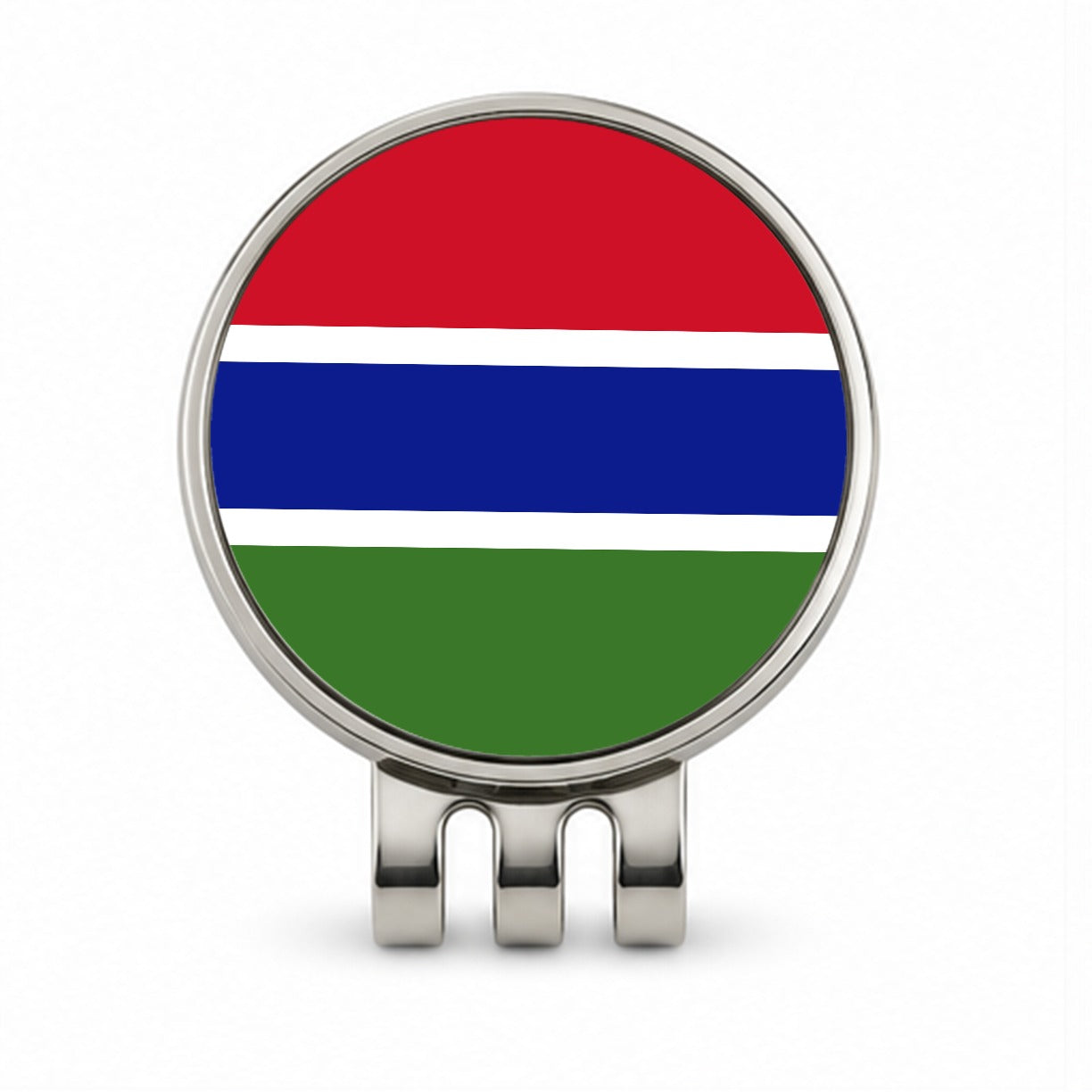Gambia (the) Country Flag Golf Hat Clip with Ball Marker