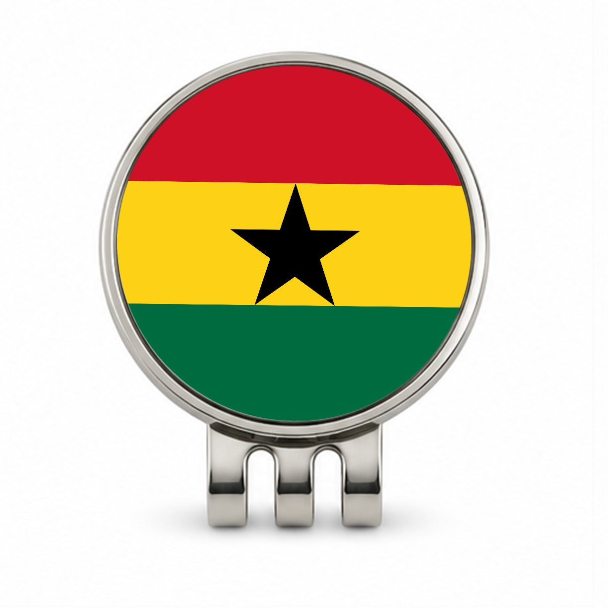 Ghana Country Flag Golf Hat Clip with Ball Marker