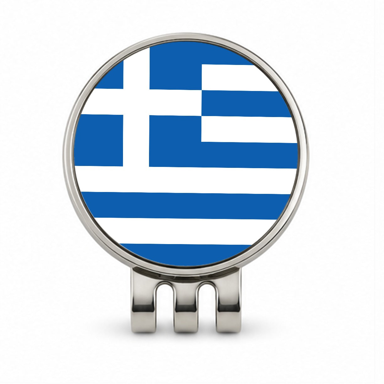 Greece Country Flag Golf Hat Clip with Ball Marker