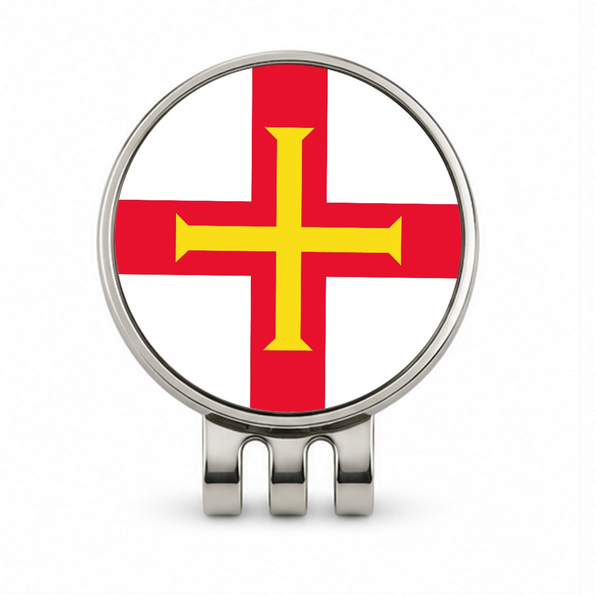 Guernsey Country Flag Golf Hat Clip with Ball Marker