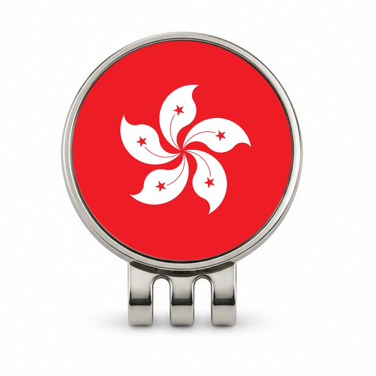 Hong Kong Country Flag Golf Hat Clip with Ball Marker