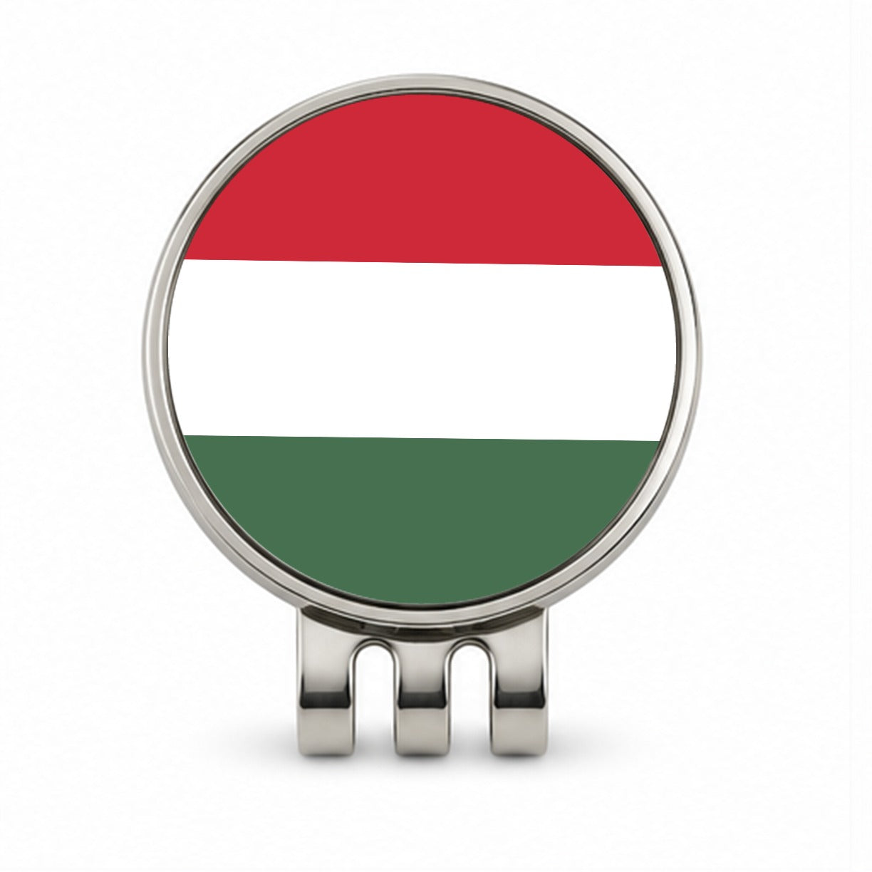 Hungary Country Flag Golf Hat Clip with Ball Marker