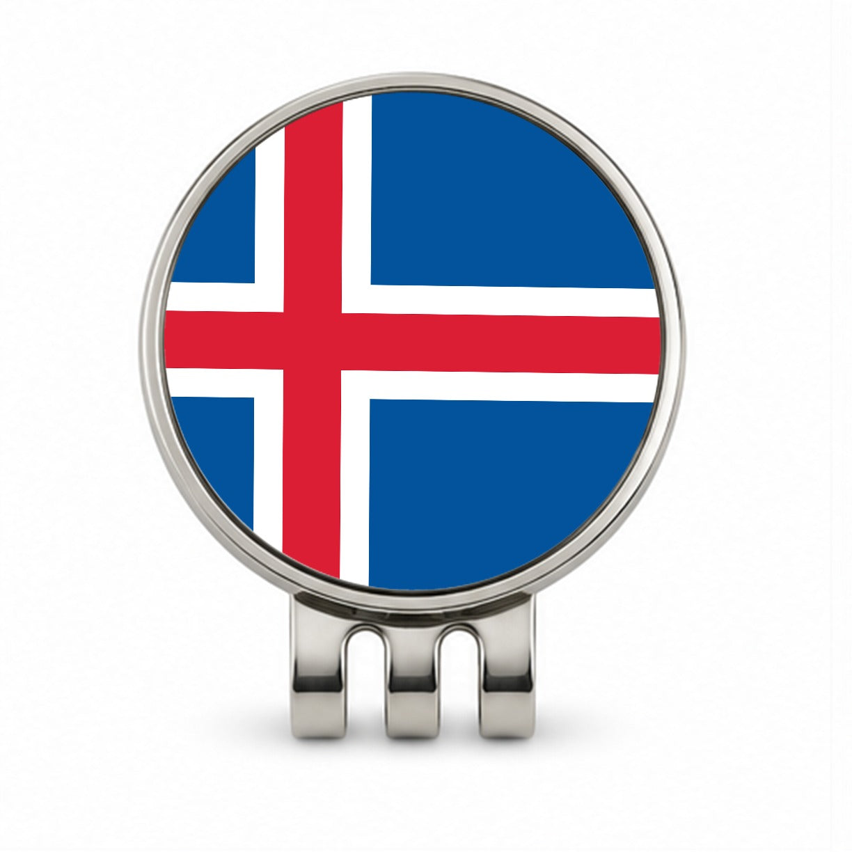 Iceland Country Flag Golf Hat Clip with Ball Marker