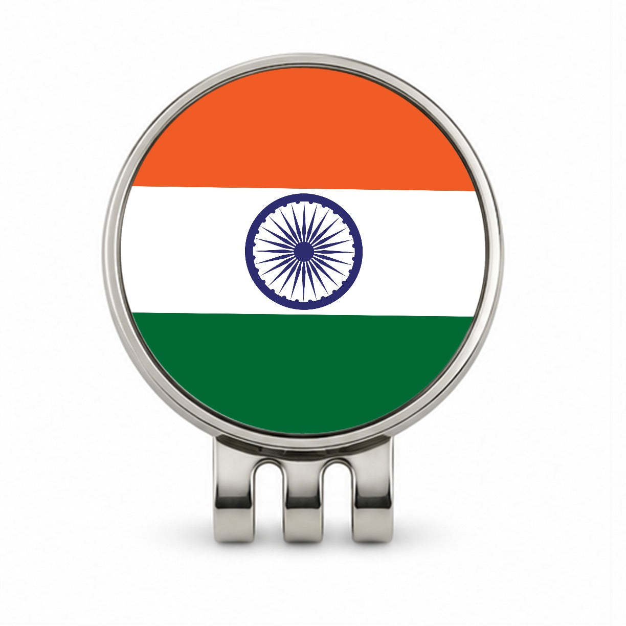 India Country Flag Golf Hat Clip with Ball Marker