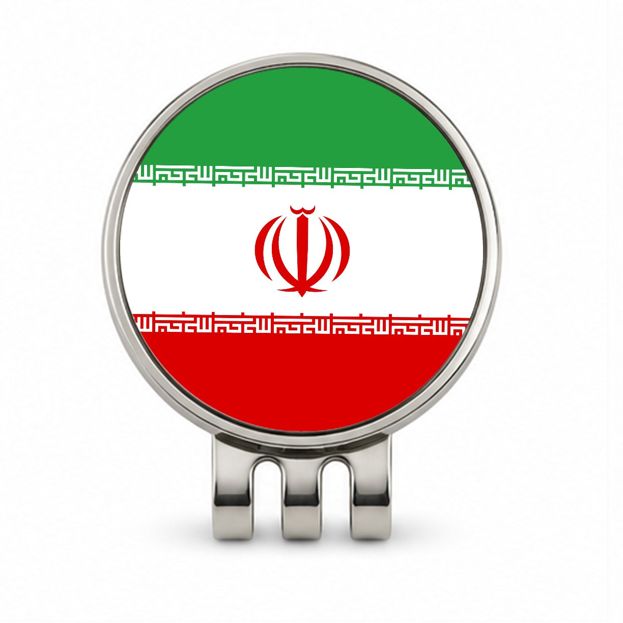 Iran Country Flag Golf Hat Clip with Ball Marker