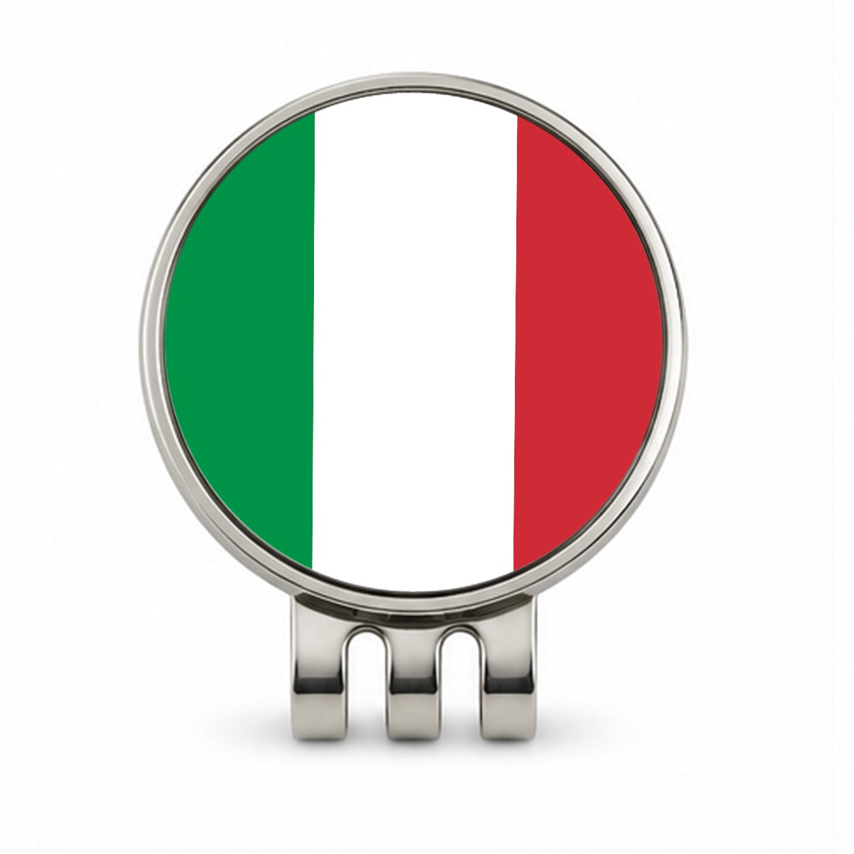 Italy Country Flag Golf Hat Clip with Ball Marker