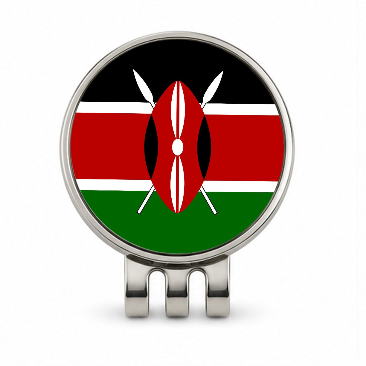Kenya Country Flag Golf Hat Clip with Ball Marker