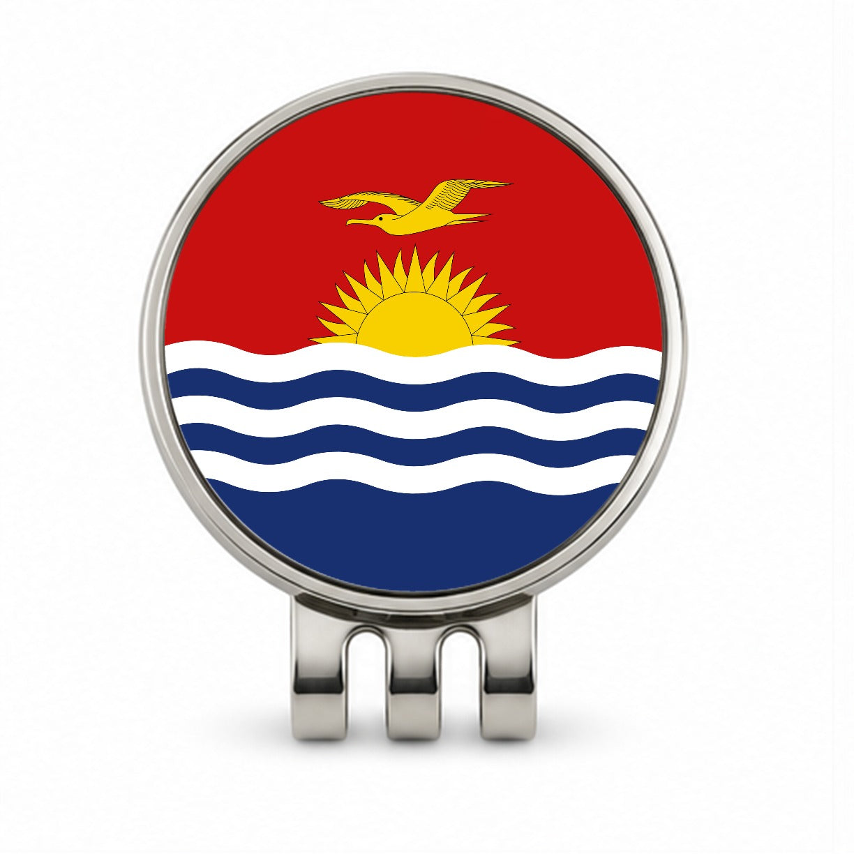 Kiribati Country Flag Golf Hat Clip with Ball Marker