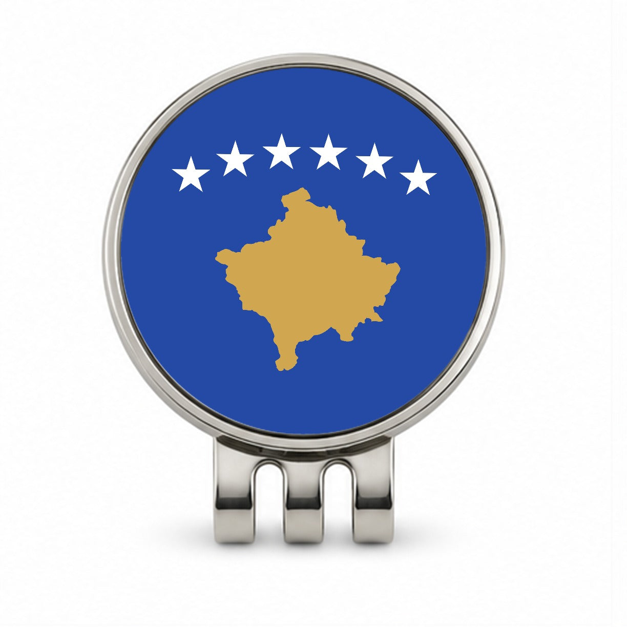 Kosovo Country Flag Golf Hat Clip with Ball Marker