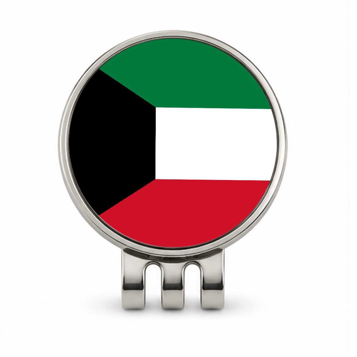 Kuwait Country Flag Golf Hat Clip with Ball Marker