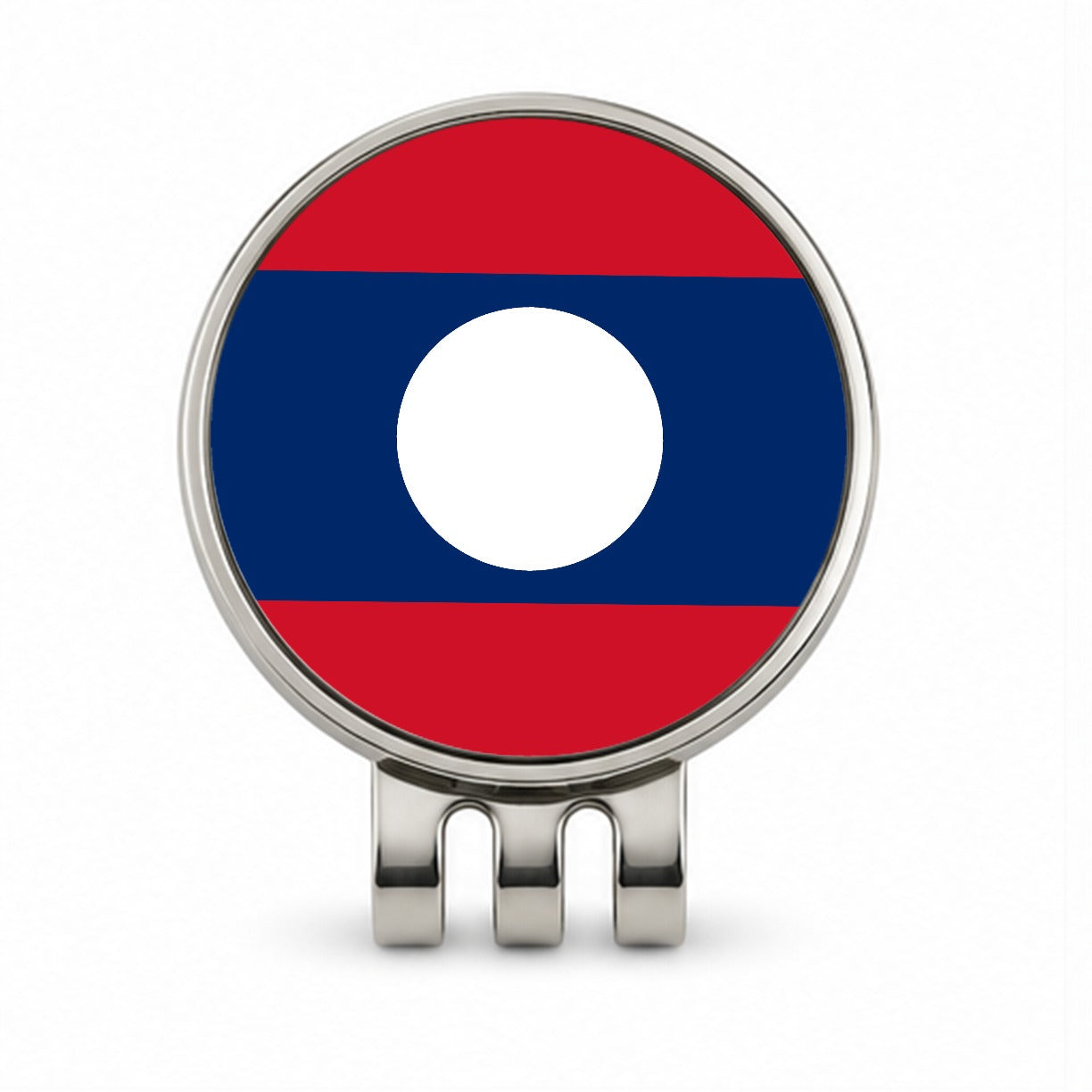 Lao People's Democratic Republic Country Flag Golf Hat Clip with Ball Marker