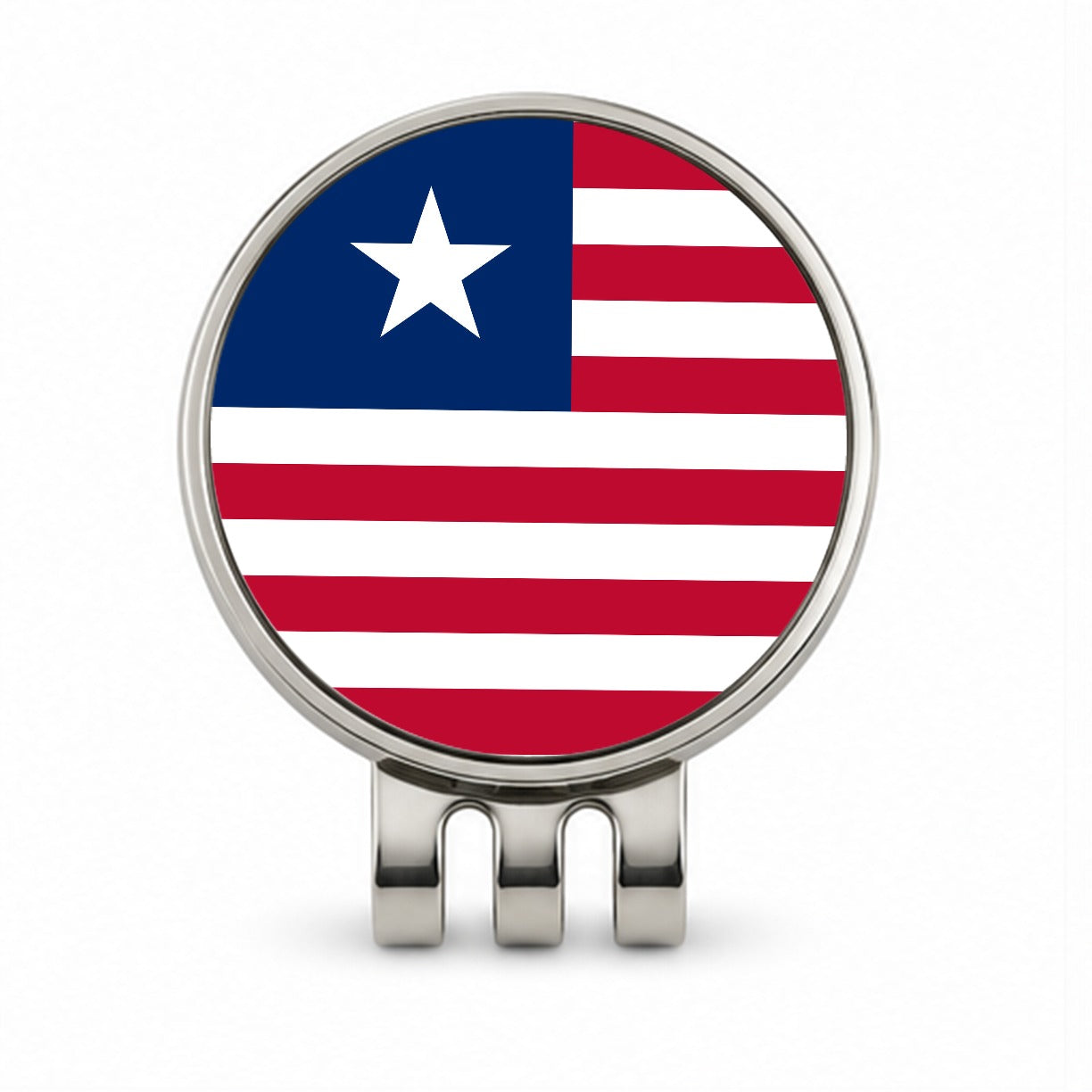 Liberia Country Flag Golf Hat Clip with Ball Marker