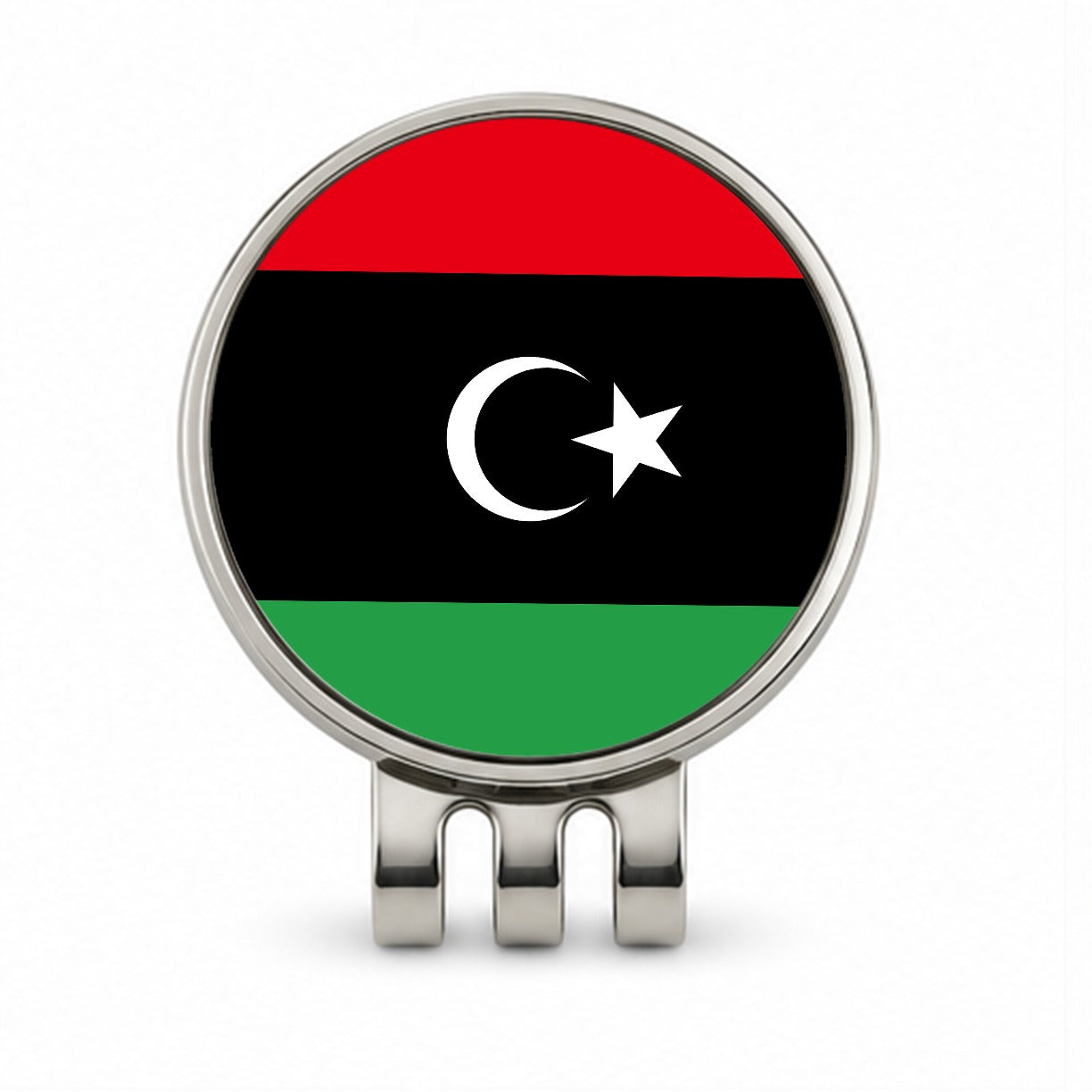 Libya Country Flag Golf Hat Clip with Ball Marker