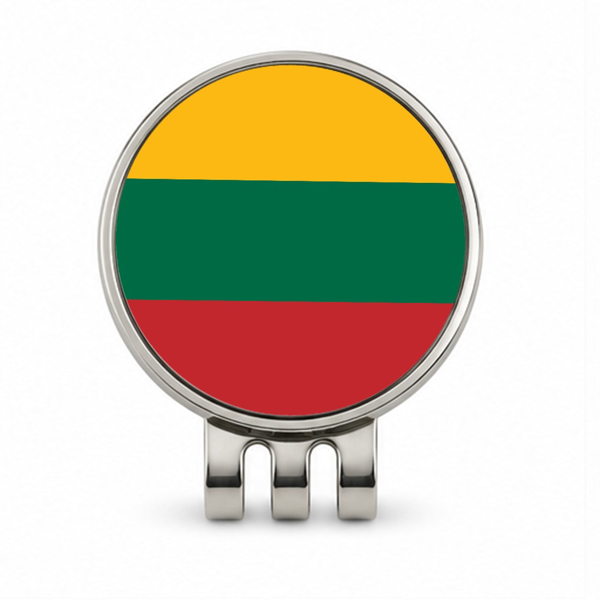 Lithuania Country Flag Golf Hat Clip with Ball Marker