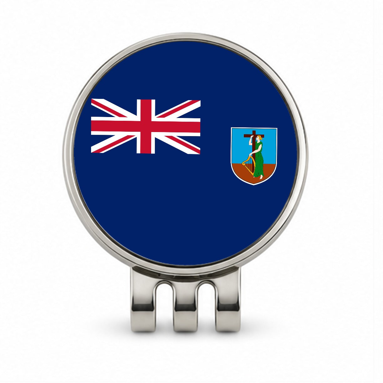 Montserrat Country Flag Golf Hat Clip with Ball Marker